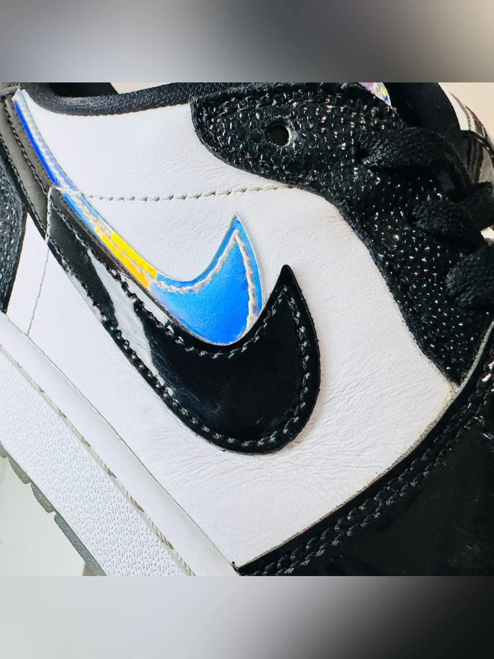 Jordan 1 Low Golf Endless Pursuit M12 Stingray Patent + Iridescent Clear Outsole
